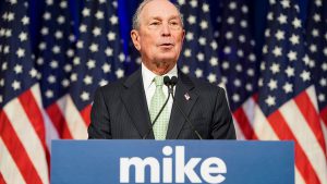 Democratic U.S. presidential candidate Michael Bloomberg addresses a news conference after launching his presidential bid in Norfolk, Virginia