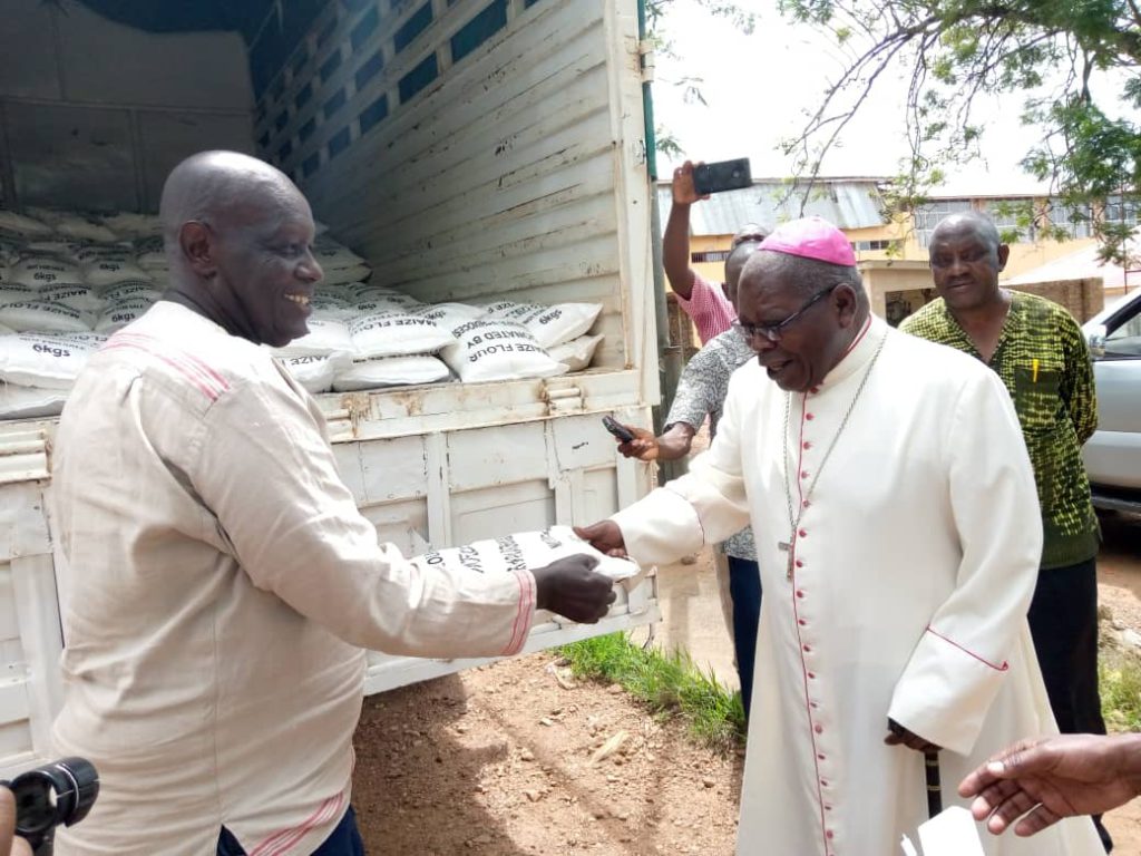 Archbishop Bakyenga cautions public on attacking security personnel as Archdiocese donates food to the District COVID-19 Taskforce