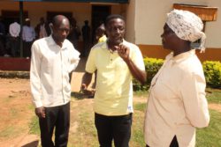 Musoke (C) Speaks to his Supporters at Nyenga Central Division