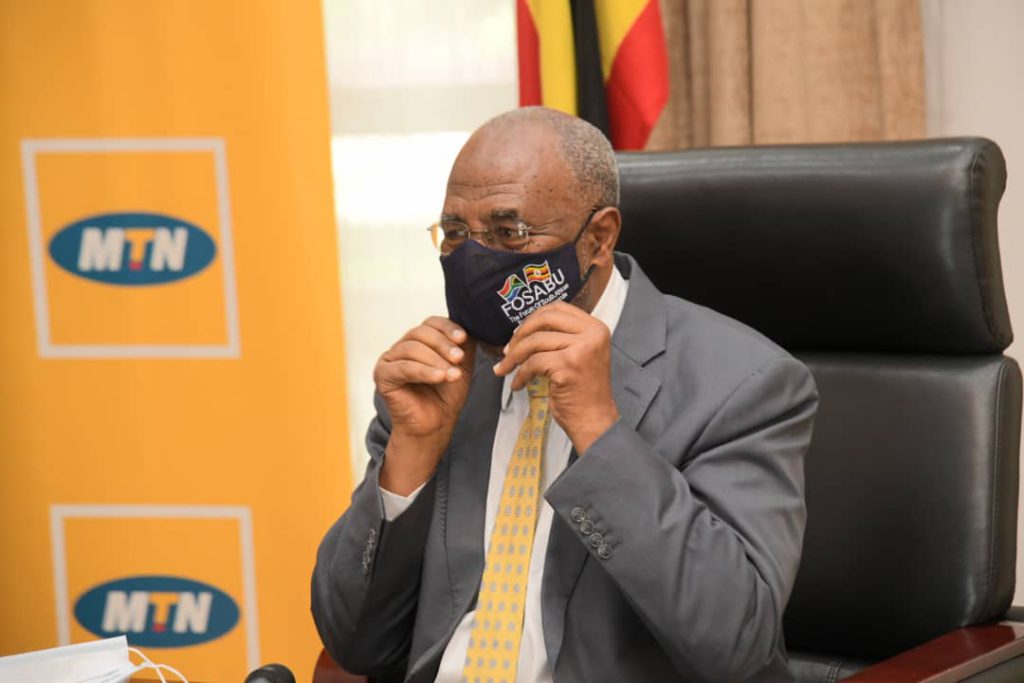 Prime Minister, Hon. Ruhakana Rugunda received the masks from FOSABU