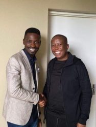 Robert Kyagulanyi aka Bobi Wine and Julius Malema meeting in South Africa in 2019