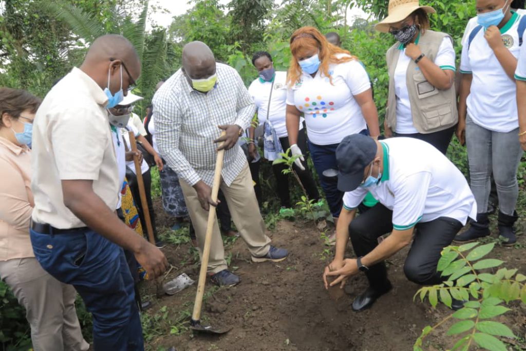 Hon.Oryem with Other Diplomats During a Tree Planting occasion at Nakindiba Central Forest Reserve, Kakiri, Wakiso District. (2)