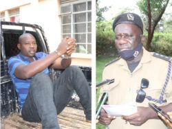 Montage of Suspect Mukiibi and the Kiira Region Police PRO Ngako