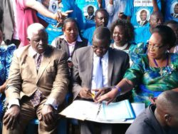 L-R_ FDC National chairman Wasswa Birigwa, POA and Ssebugwawo pictured together recently