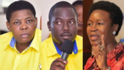 (L-R) NRM Deputy SG Rose Namayanja, Richard Todwong (SG) and Rosemary Seninde Party Director of Mobilisation, Training and Cadre Development