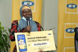 Jamila Nalukwago won 15 Million as the lucky 15 Millionth customer of MTN Uganda