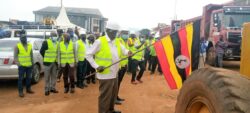The-Mbarara-RCC-Lt-Col.-Mwesigye-flagging-off-towards-the-commencement-of-three-Major-Roads-construction-in-Mbarara-City-