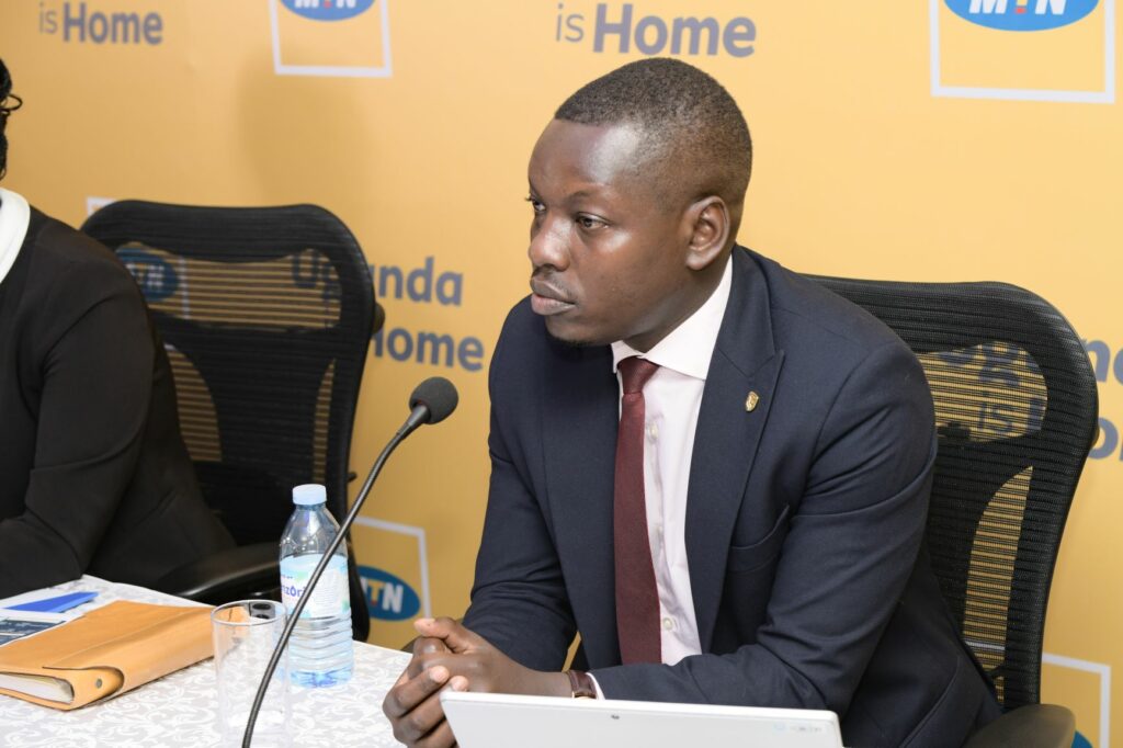 Joram Ongura, CEO SBG Securities makes his remarks during the MTN IPO offer opening recently at Kampala Serena Hotel (1)