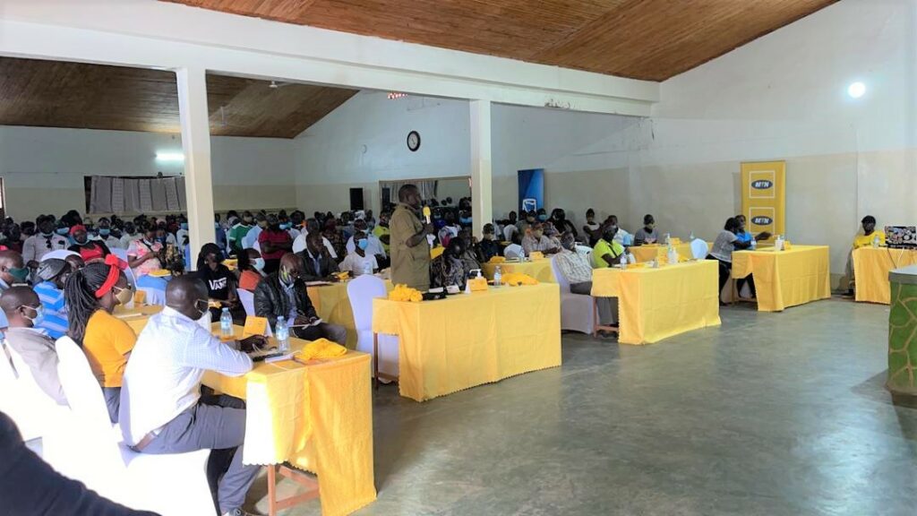 People of Arua are tipped on how they can participate in the MTN IPO during a townhall organised by MTN