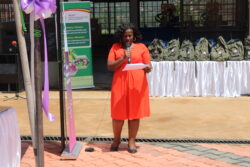 AVCP project coordinator Sheila Butungi taking guests through what has been achieved sofar