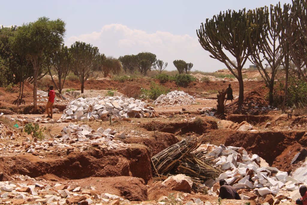 Children in a random shot at the stone quarry in Nanyidik - Moroto District