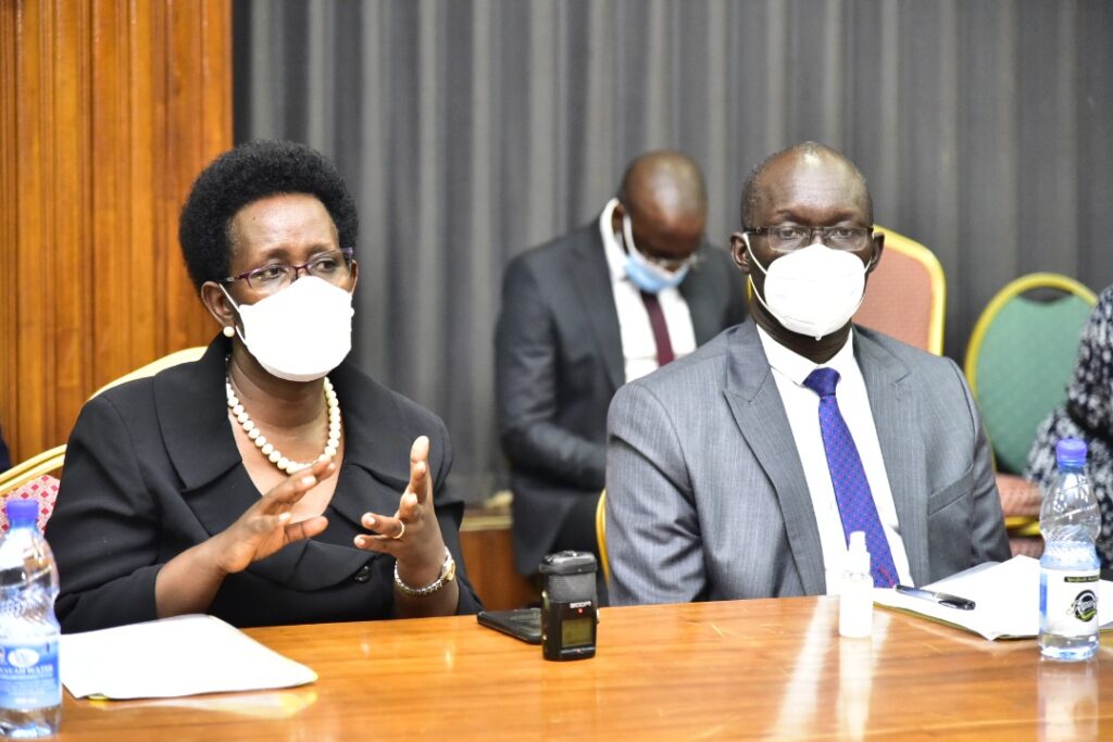 The Permanent Secretary Ministry of Health, Dr. Diana Atwine, appearing before Parliament’s Committee of Health.