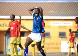 A Police FC player reacts after his side got relegated on Saturday. (Ismail Mulangira)