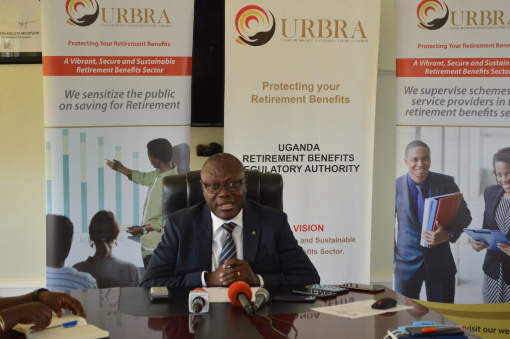 Martin Nsubuga stressing a point last Friday while speaking to Journalists