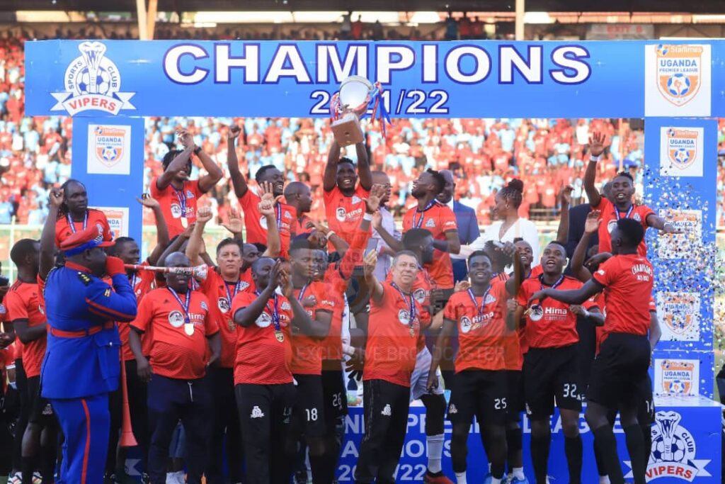 Vipers hoisted the UPL trophy after the game.
