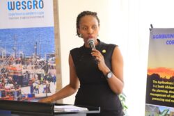 Immaculate Blessing Owomugisha the acting Secretary General of UNCCI, speaking at the business summit
