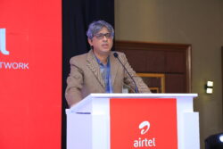 Amit Kapur, Chief Commercial Officer at Airtel Uganda addresses the media during one of their activations recently
