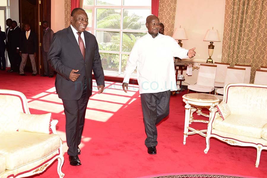 President Museveni with South African President Ramaphosa