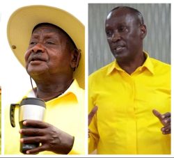 A Collage of Sanjay, Museveni and Mukula
