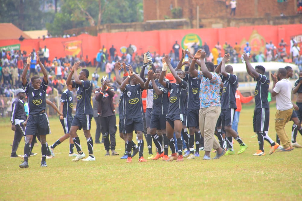 The Bukhooli Namayingo team celebrate their Semi Finals victory. They shall face Kigulu FC in the Busoga Cup finals