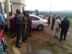 Steven Rubeihayo CAO escorted by police after the arrest (1)