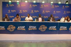 From L-R Robert Kabushega (Moderator), Patricia Amito Uganda Bankers' Association, MTN MoMo's head audit and forensics Stephen Wakhula, MTN MoMo MD Richard Yego, FIA's Kenneth Natukunda discussing