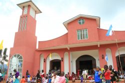 Muhanga Catholic cbhurch that was consecrated and opned by Bishop Rubaramira on sunday