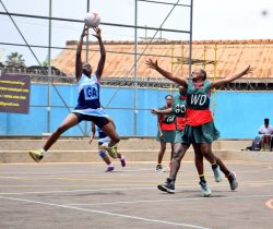 Mutelx Life Sport player going for the ball against Posta Player