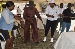 Papa Wemba displays rare strokes to the excitement of many. PHOTO BY ANDREW COHEN AMVESI
