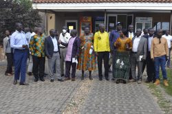 Some of the West Nile leaders share a light moment shortly after meeting MK Chairman team at Desert Breeze Hotel in Arua on Thursday. PHOTO BY ANDREW COHEN AMVESI