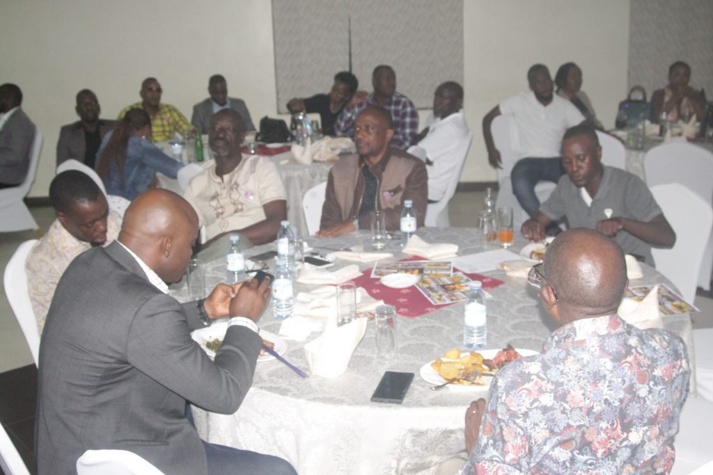 The guests enjoying the dinner