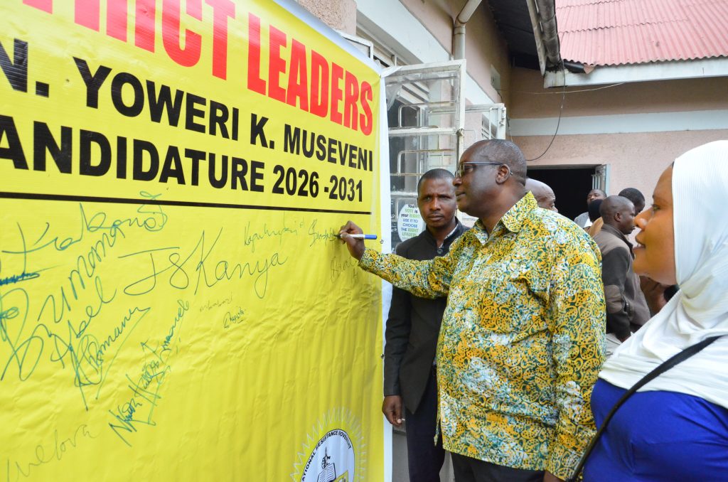 Eng Niyonsaba the Bufumbira South MP signs