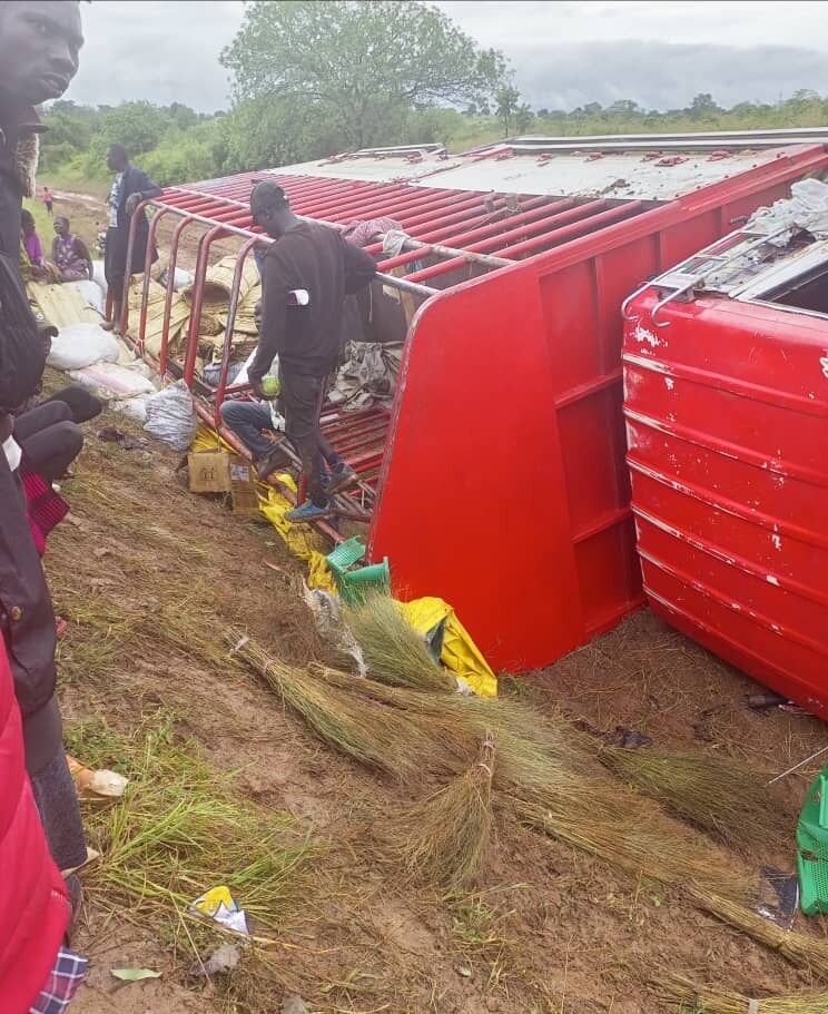 The killer lorry at the scene of the accident on Wednesday. COURTESY PHOTO
