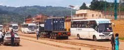 UNHCR buses with refuges intransit to Nakivale refugee