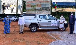 President Museveni during the launch of the construction of the Dei Natural Products International Ltd plant in Matugga