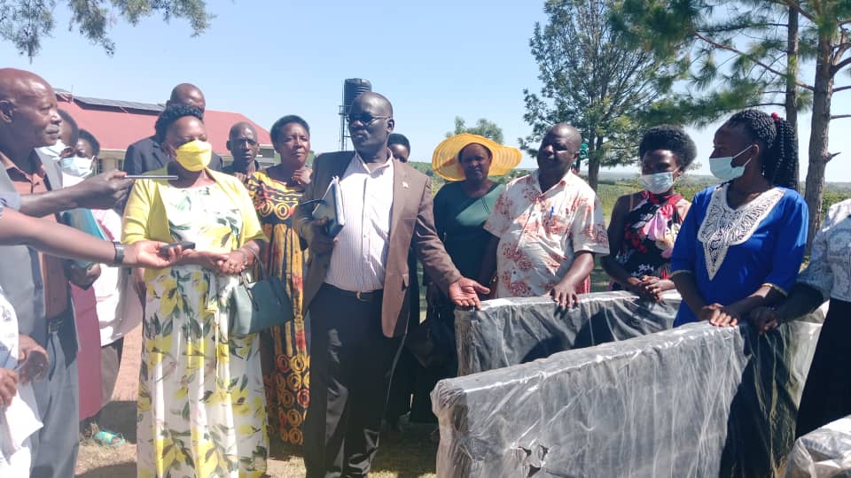 Hon. Loyda and team during the hand over of matresses