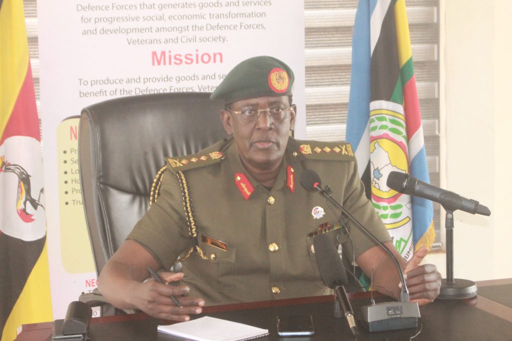 Gen. Mugira stressing a point during the interview