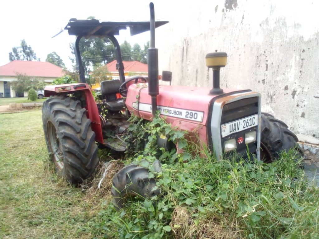 The tractor is rotting away at Sheema district headquarters