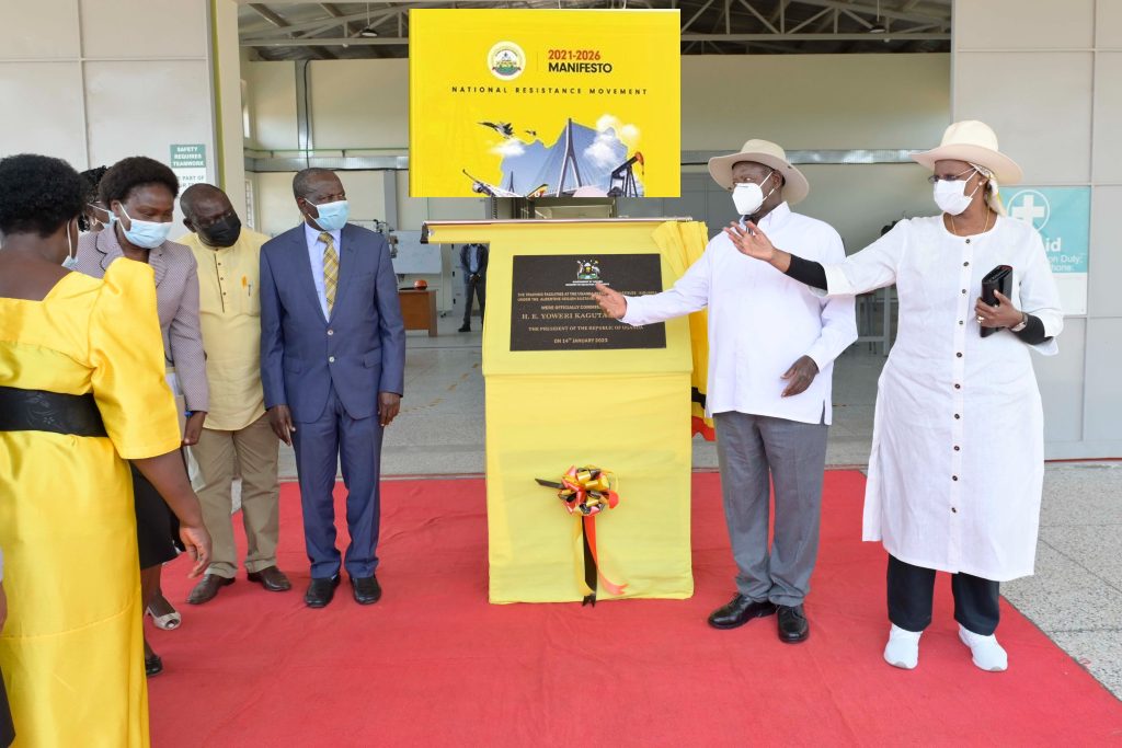 Promoting skills in Oil and Gas-President Museveni, accompanied by Education Minister Janet Museveni commissioned new facilities at the Uganda Petroleum Institute Kigumba on 14 Janaury 2023.