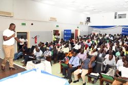 Stanbic Bank's Mathias Jumba addressing sugarcane farmers in Jinja (1)