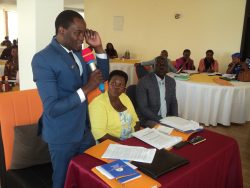 Councilor Magembe during the meeting submitting about the isue of Extortion