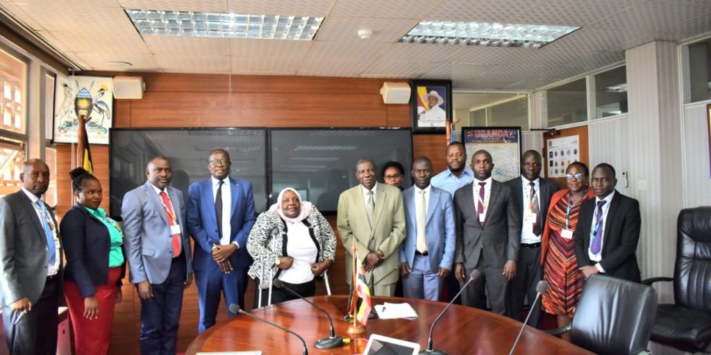 Finance minister Matia Kassaija with the Equal Opportunity Commission officials at their offfices earlier