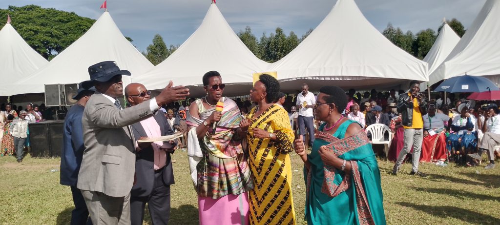 MP Rwebyambu and fellow leaders at the wome's day function in Mbarara