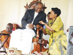 Kabaka and Queen mother consulting each other