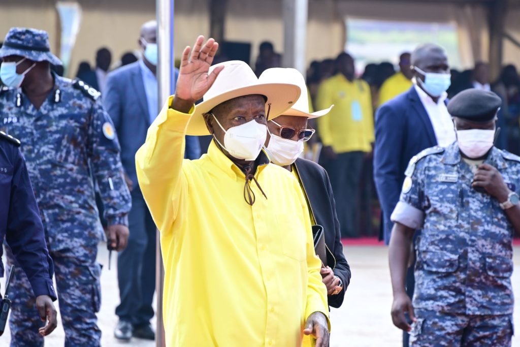 President Museveni and First Lady Janet at Kololo. PPU Photo
