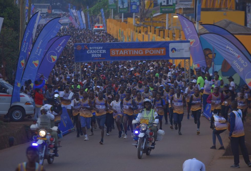 Runners of the 21km race set off at the 2024 Rotary Cancer Run Marathon at UMA Lugogo in Kampala