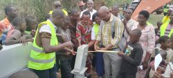 MP Naome Kabasharira leading the commissioning of a water borehole in Nyarubumba (1)