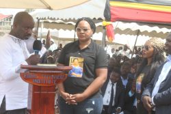 MP Kamara with Ms Ruth Nyiraneza Mateke the proposed successor to fallen Minister Sarah Mateke