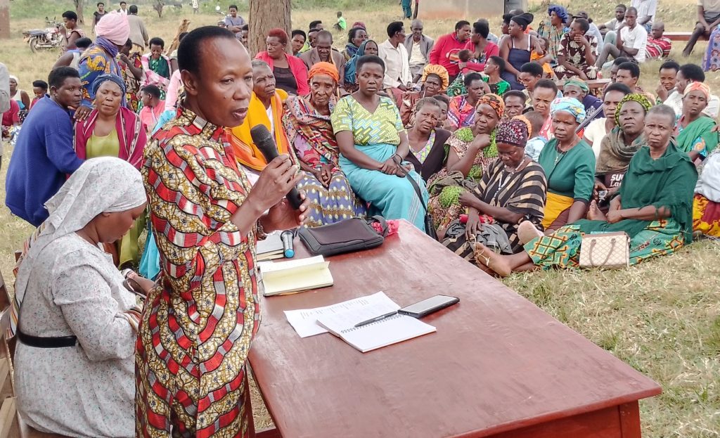 MP Naome Kabasharira on a recent fuction in Rushenyi while meeting some of the beneficiaries of Government Programs