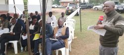 Steven Muganga speaking against Mbarara City Officials on a recent function in Kakiika